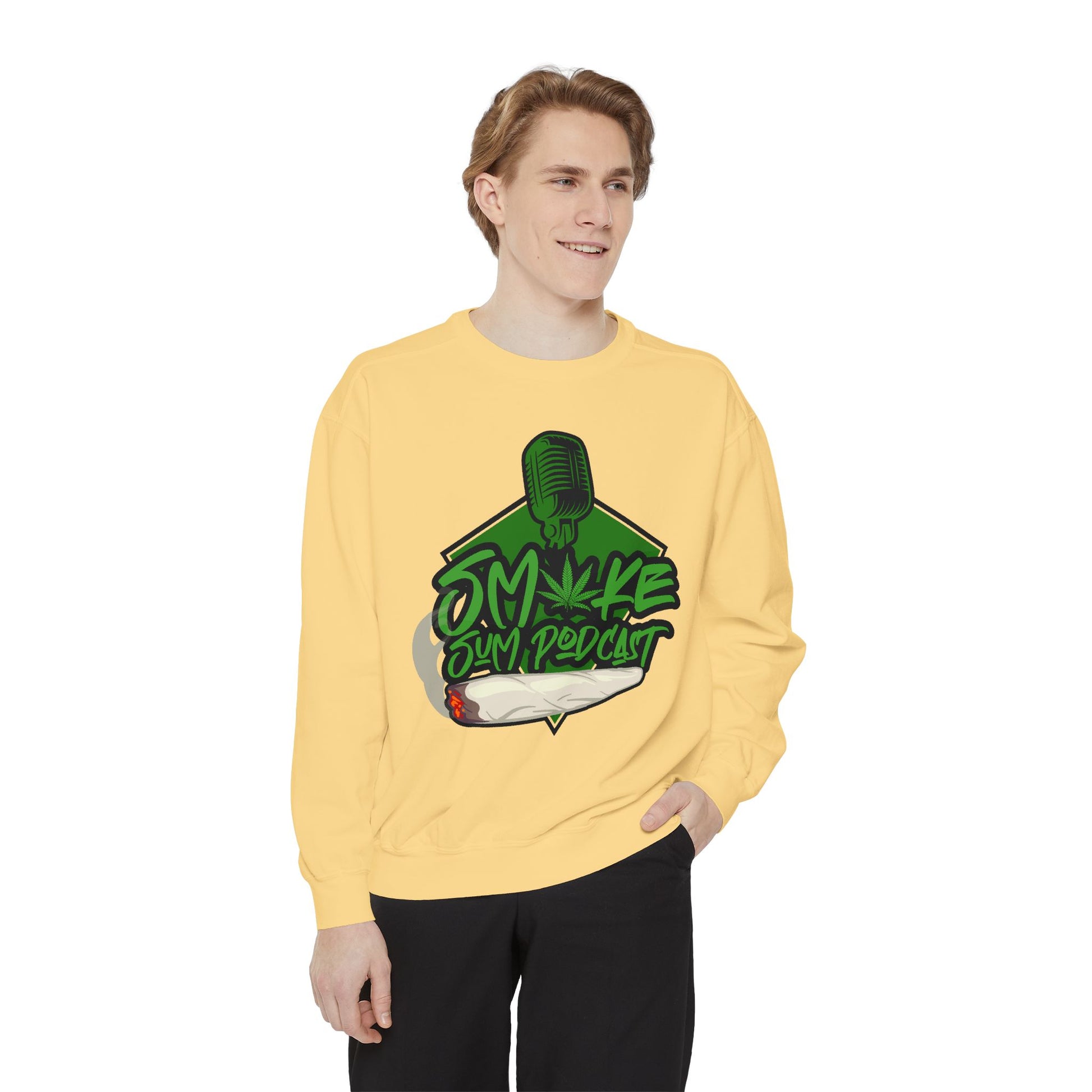 Smoke & Vibe Unisex Garment-Dyed Sweatshirt,