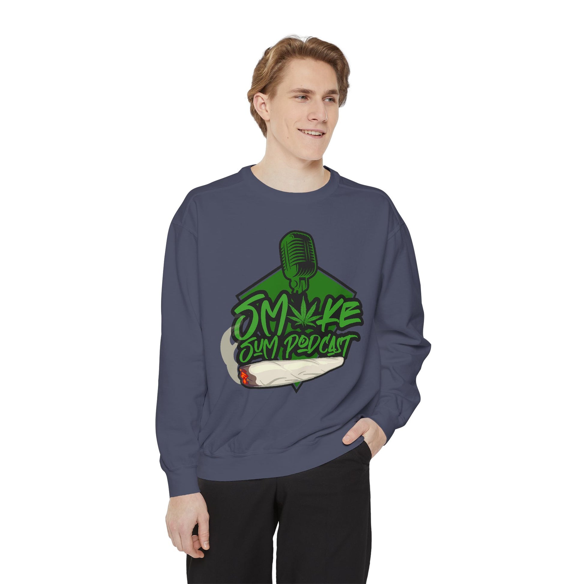 Smoke & Vibe Unisex Garment-Dyed Sweatshirt,