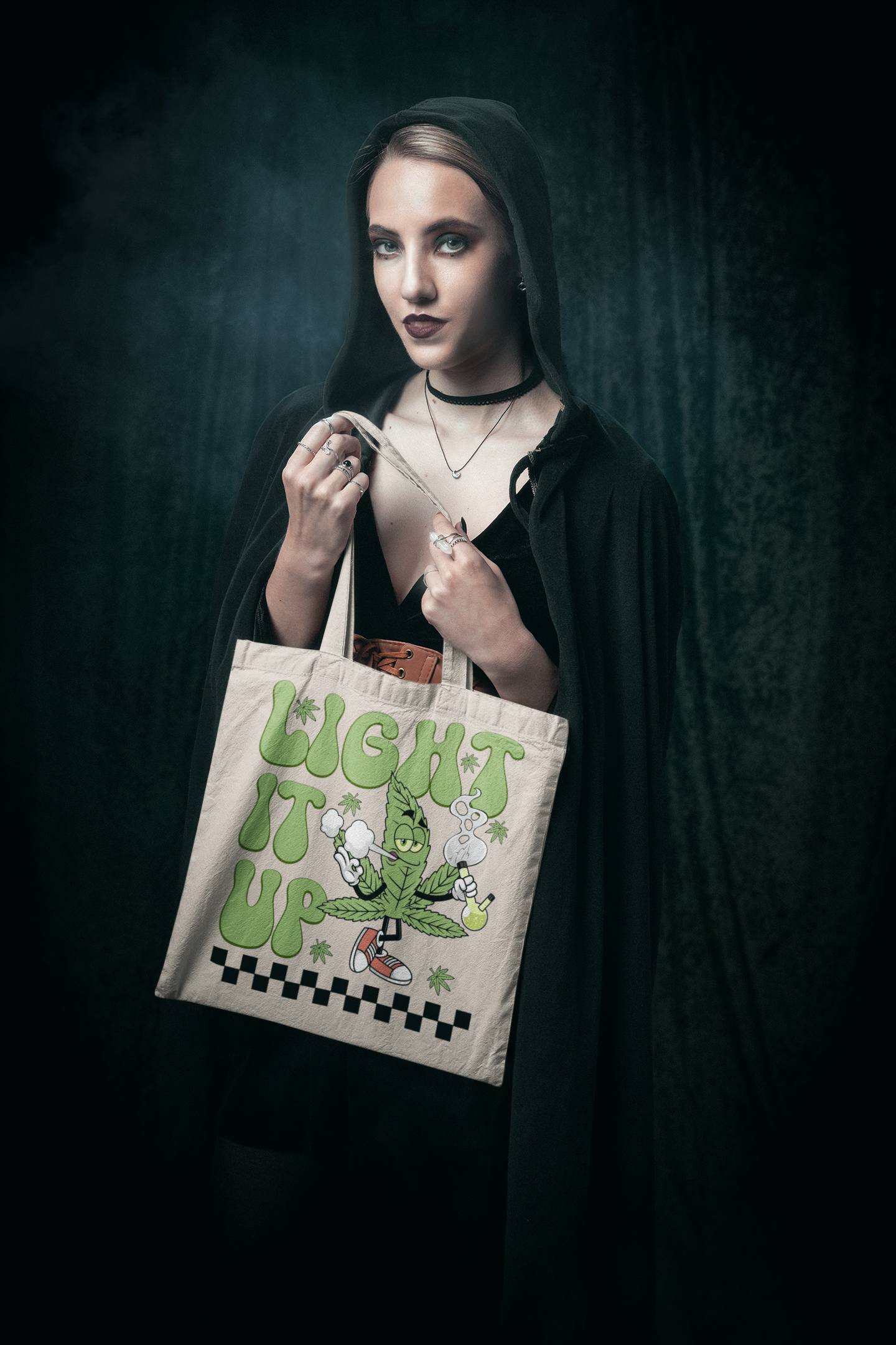 Light It Up Cotton Canvas Tote Bag - Fun Eco-Friendly Carryall for All Occasions