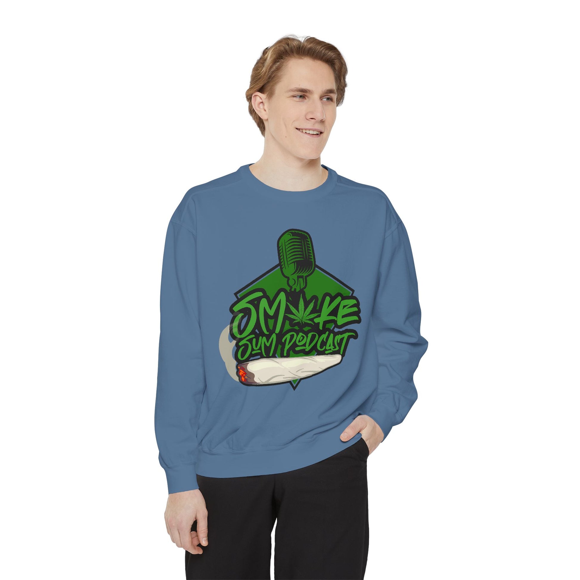 Smoke & Vibe Unisex Garment-Dyed Sweatshirt,