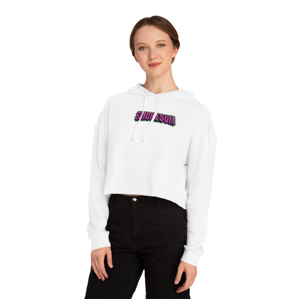 Women’s Cropped Hooded Sweatshirt - Smokesum Design, Trendy & Casual