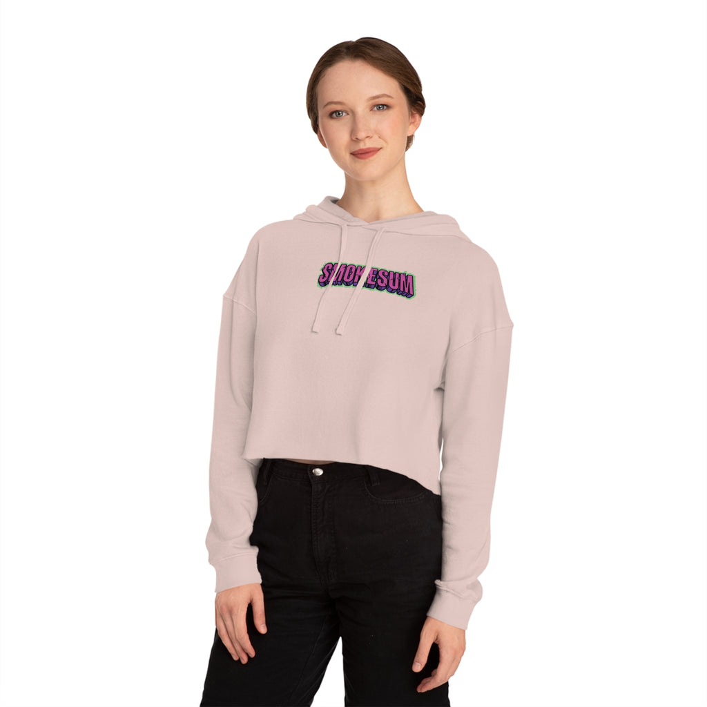 Women’s Cropped Hooded Sweatshirt - Smokesum Design, Trendy & Casual