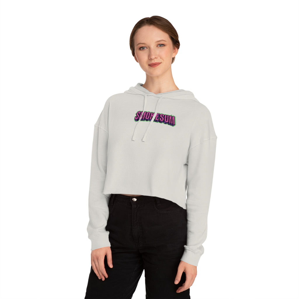 Women’s Cropped Hooded Sweatshirt - Smokesum Design, Trendy & Casual