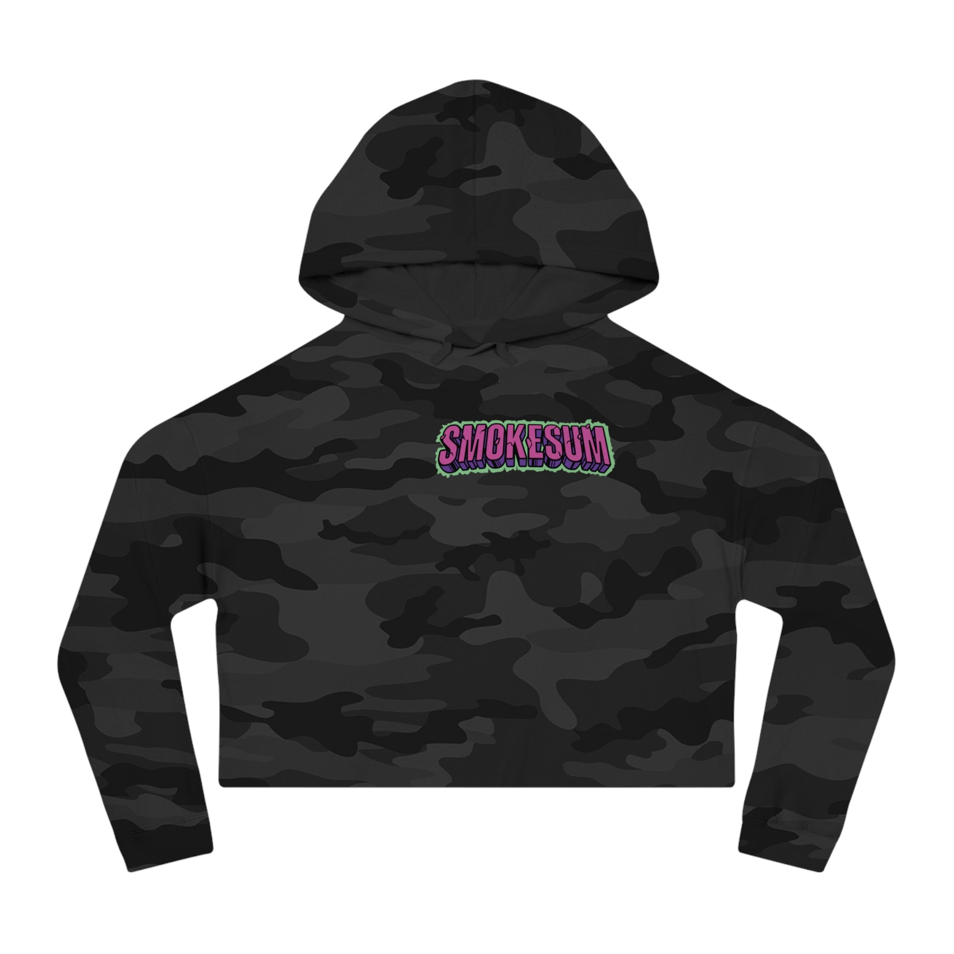 Women’s Cropped Hooded Sweatshirt - Smokesum Design, Trendy & Casual