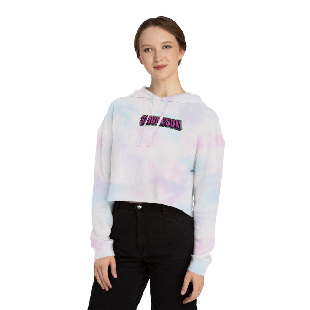 Women’s Cropped Hooded Sweatshirt - Smokesum Design, Trendy & Casual