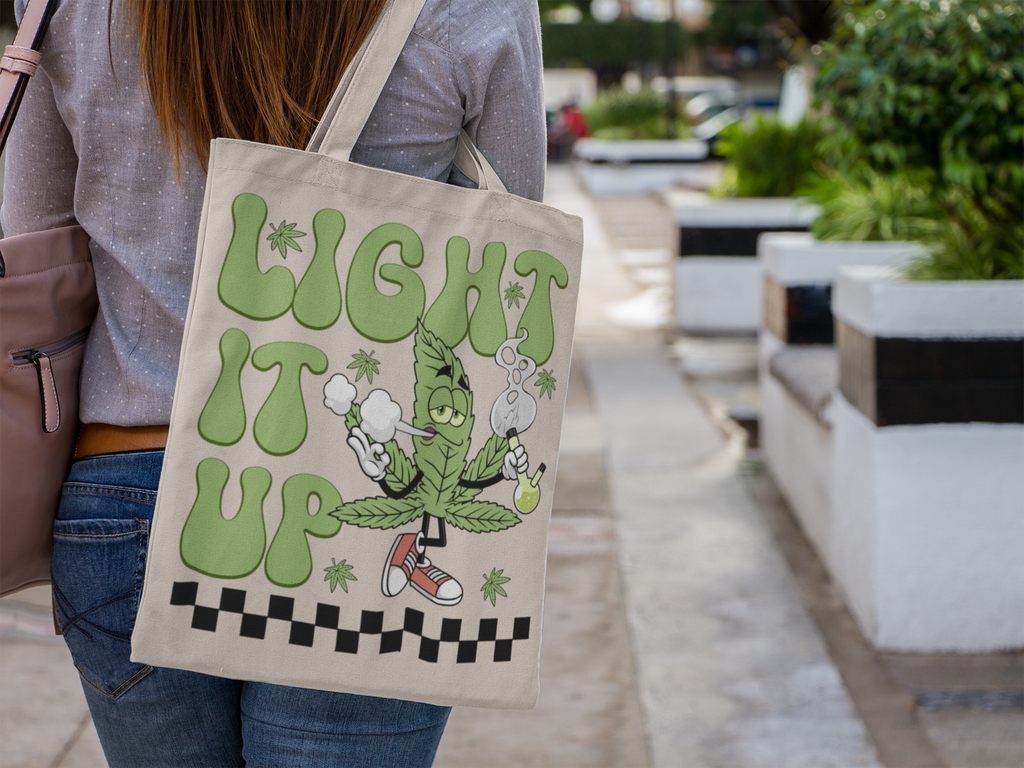 Light It Up Cotton Canvas Tote Bag - Fun Eco-Friendly Carryall for All Occasions