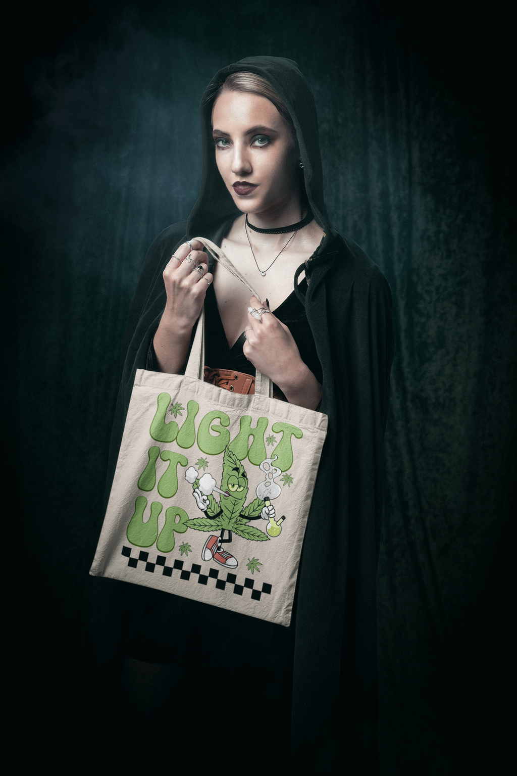 Light It Up Cotton Canvas Tote Bag - Fun Eco-Friendly Carryall for All Occasions