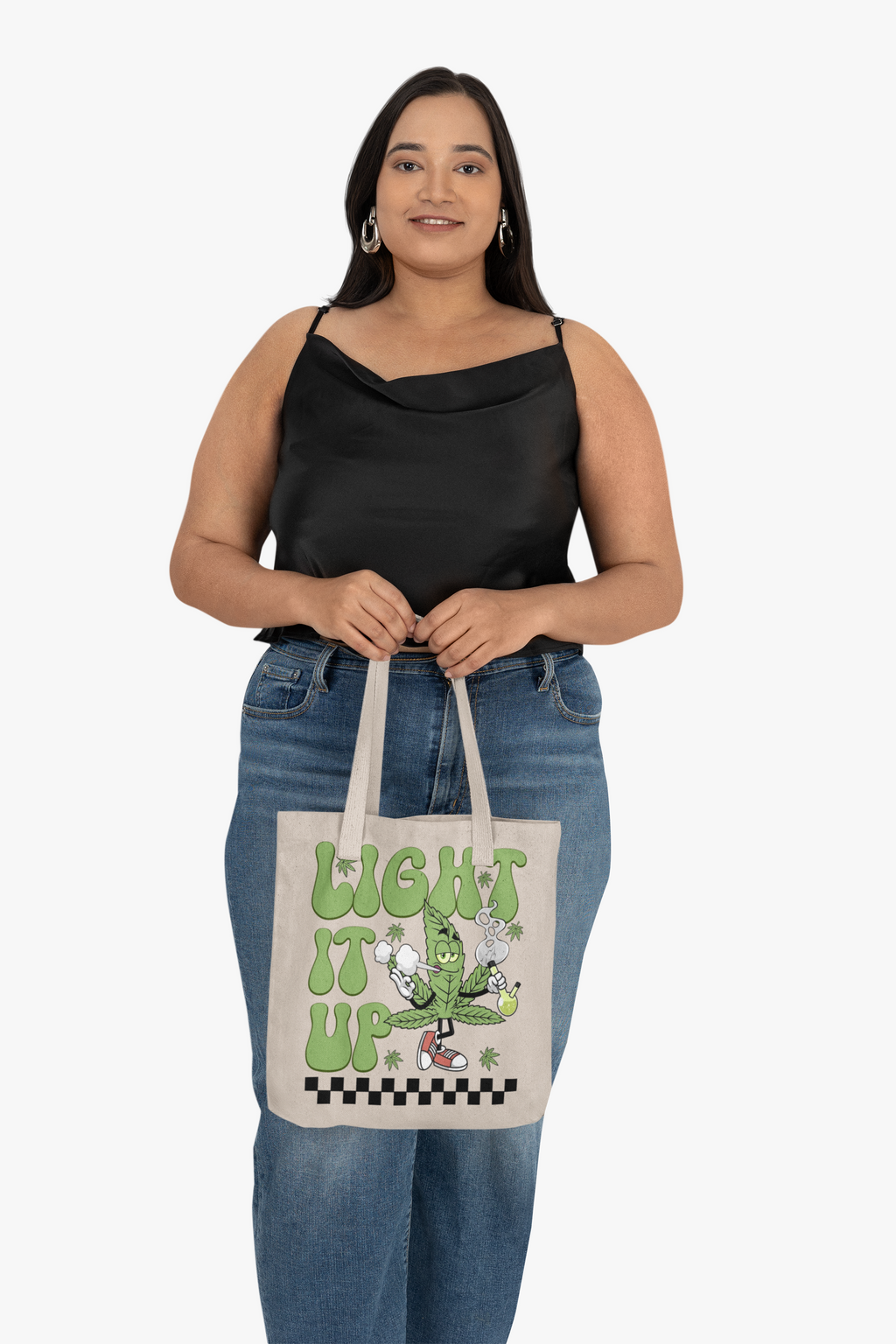 Light It Up Cotton Canvas Tote Bag - Fun Eco-Friendly Carryall for All Occasions