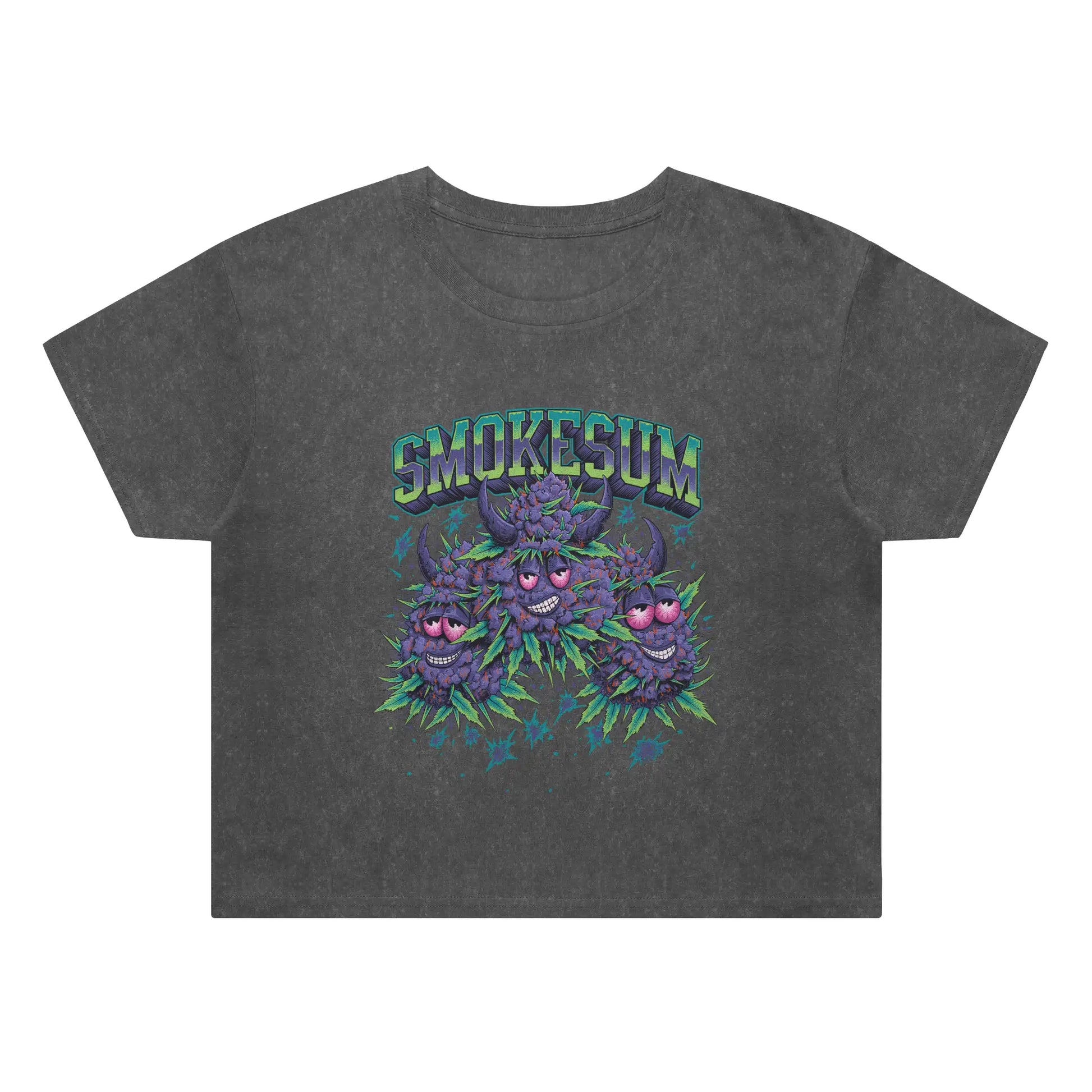 Smoke Sum Women’s Stone Wash Crop Tee – Vintage Vibe