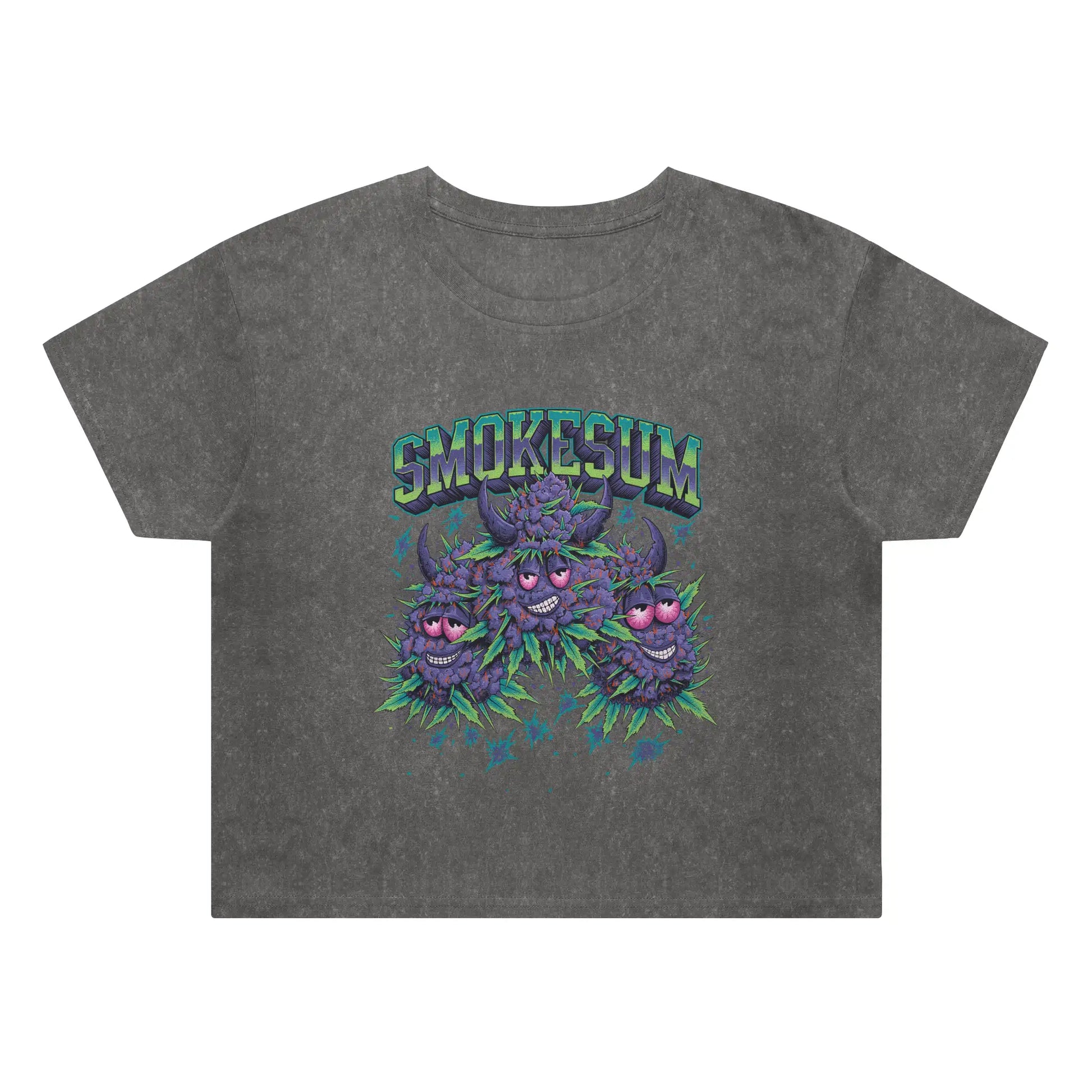 Smoke Sum Women’s Stone Wash Crop Tee – Vintage Vibe