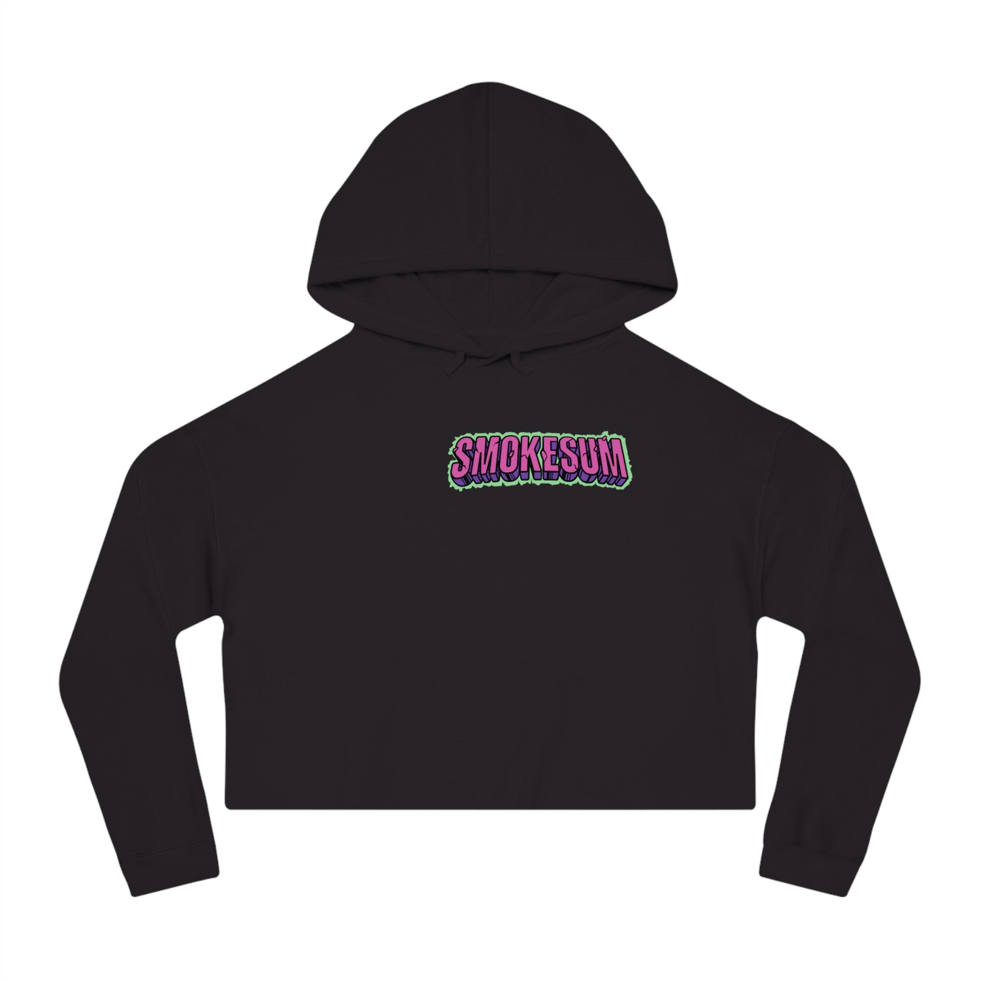 Women’s Cropped Hooded Sweatshirt - Smokesum Design, Trendy & Casual