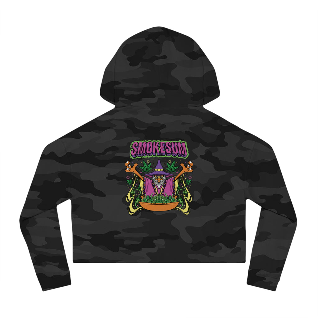 Women’s Cropped Hooded Sweatshirt - Smokesum Design, Trendy & Casual